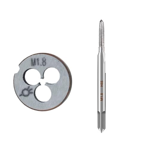 2-teiliges metrisches Gewindebohrer- und Schneideisen-Set M1-M9 HSS-Gewindebohrer-Set for rechte Handmaschinengewindebohrer Handwerkzeuge(2pcs M6x0.5) von XWMSCLAK