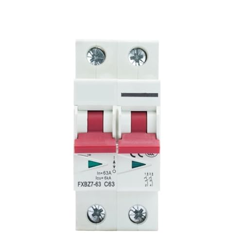 2P DC 500V Solar Circuit Breaker VaneAims Overload Protection Switch 6-63A Din Rail Mounting for Photovoltaic PV System(63A) von XWMSCLAK