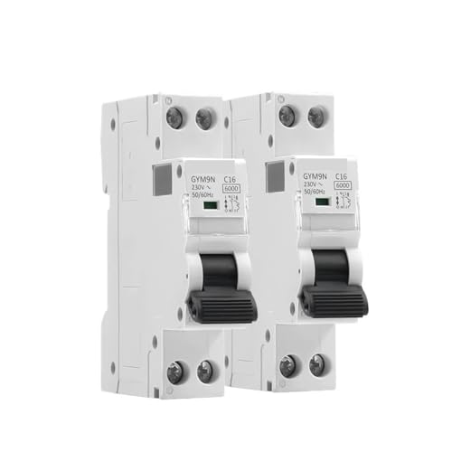 2PCS GYM9N 6KA MCB 6A 10A 16A 20A 25A 32A 40A 220V AC Circuit Breaker C Curve B Curve 1P+N Approved(B Curve 2PCS,25A) von XWMSCLAK