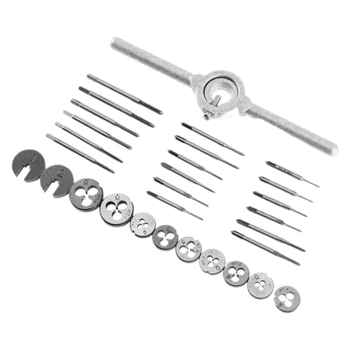 31-teiliges Gewindebohrer und Schneideisenset, metrisch, M1-M2,5, metrische Gewindekappen, Gewindekappen, Gewindebohrer, Gewindeschlüssel-Set für Gewindebohrer und Schneideisen aus HSS-Stahl 31-teiliges Gewindebohrer und Schneideisenset, metrisch, M1-M2,5, metrische Gewindekappen, Gewindekappen, Gewindebohrer, Gewindeschlüssel-Set für Gewindebohrer und Schneideisen aus HSS-Stahl von XWMSCLAK