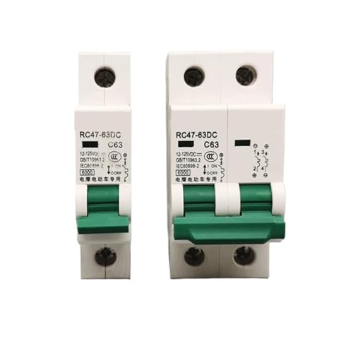 32A 63A DC12v-125v Circuit Breaker 1P/2P Solar Fahrzeug Batterie Stromausfall Isolator Circuit Breaker Protector(2P,32A) von XWMSCLAK