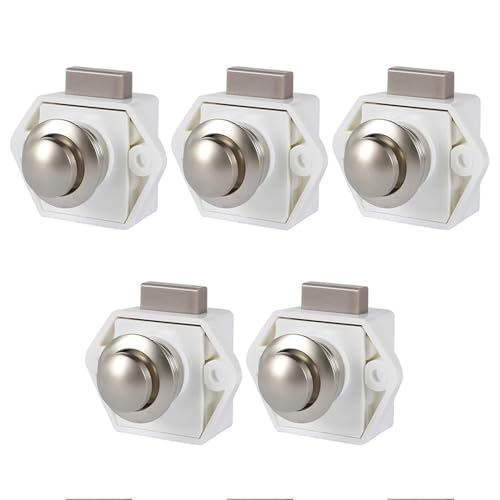 5/10 Stück 26 mm Druckschlösser Camper Auto Druckknopf-Verriegelungsschlösser Schrankschloss RV Caravan Schubladenschloss Möbelbeschläge Türschlösser(White 20mm 5pcs) von XWMSCLAK