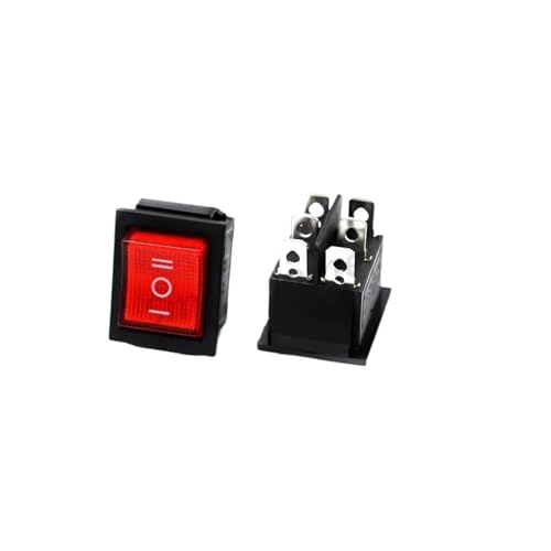 5 Stücke KCD2 12 V/220 V schalter KCD4 boot-förmigen rocker power-taste EIN-AUS-EIN 6pin Mit licht(5PCS yellow,6PIN_220V) von XWMSCLAK