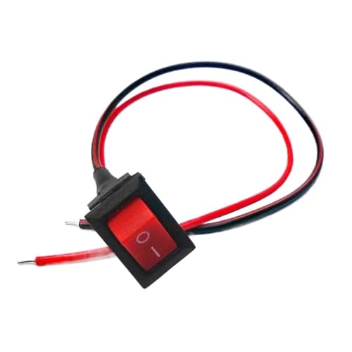 5 teile/los Taste boot-förmigen 10 * 15mm taste rocker 2-pin zwei-geschwindigkeit KCD11 mit linie 3A250V power boot-förmigen schalter(Red 5pcs) von XWMSCLAK
