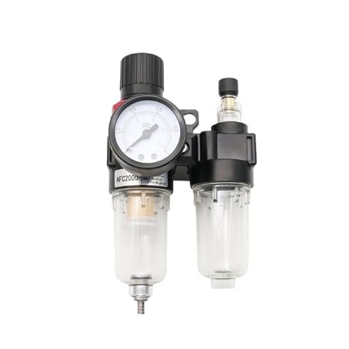 AFC2000 G1/4 Luftkompressor Öl-Wasser-Abscheider Luftfilter zur Druckreduzierung Ventilregler AFR2000 + AL2000(PC 8mm Fitting) von XWMSCLAK