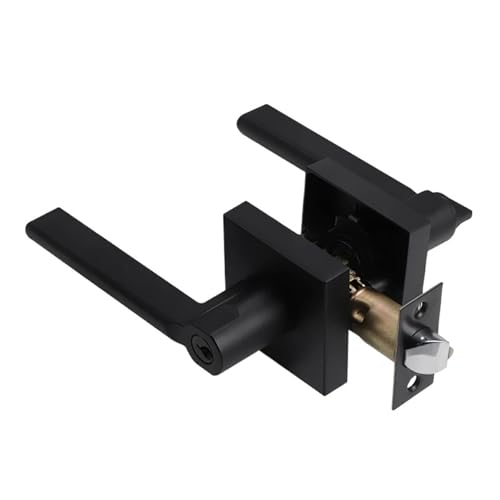 Badezimmertürschloss Badezimmer Keyless Dreipoliges Handschloss Home Schlafzimmertür mit Schlüssel Türgriff Kugelschloss Türklinke(Black -with key) von XWMSCLAK