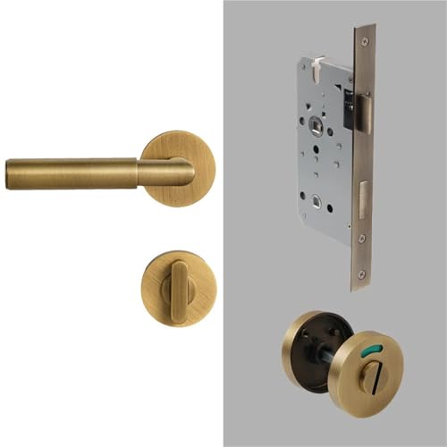 Dooroom Messing Badezimmerschloss Privatsphäre Schloss Türschloss mit Identifikationszeichen Badezimmertür Dummy Griff Hardware Türschlösser von XWMSCLAK