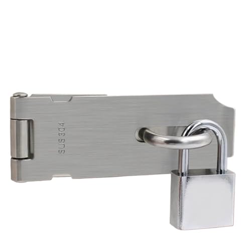 Edelstahl-Vorhängeschloss Haspe Türverschluss Schloss 90 Grad rechtwinklig Schuppen Tor Riegel Haushalt Einbruchsichere Riegel Türschnalle(Padlock) von XWMSCLAK