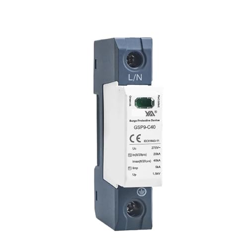 GSP9 1-poliger Überspannungsschutz 20KA-40KA SPD AC275V AC385V 400V 440V SPD-Schutz 1P+N Din-Schiene(1P AC275V 40KA) von XWMSCLAK
