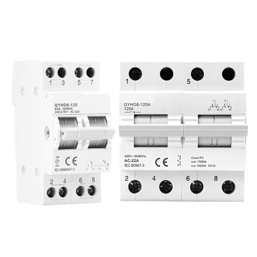 GYHO8 1P 2P 3P 4P 40A 63A 100A 125A Dual Power Manual Transfer Switch Interlock Circuit Breaker Din Rail Isolating Switch(4P,125A) von XWMSCLAK