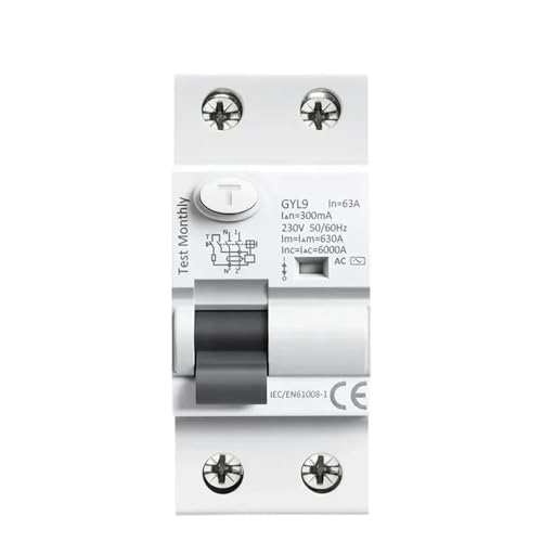 GYL9 AC-Typ Elektromagnetischer Fehlerstromschutzschalter AC 2-polig 25A 40A 63A 100A 30mA 100mA 300mA(2P 25A,300mA) von XWMSCLAK
