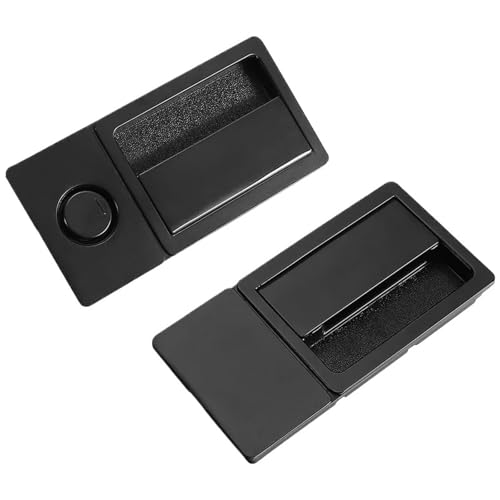 Griffloses Flachschloss, magnetische Unterputzmontage, geräuschloser versenkter Türgriff, geräuschloses Push-Pull-Schiebetürschloss in Golden(Black) von XWMSCLAK