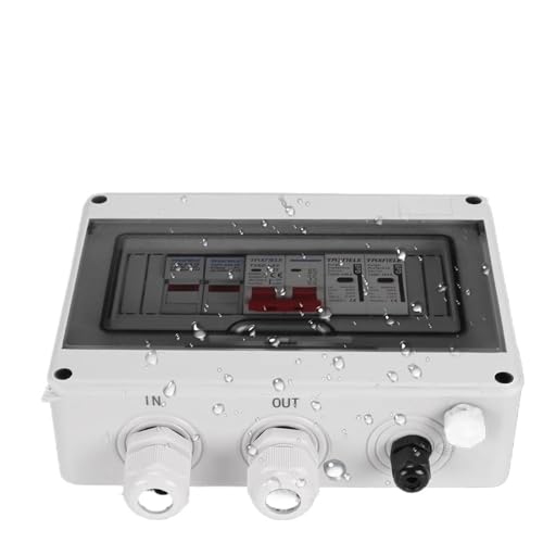 Solar photovoltaic PV DC Combiner Box Surge Lightning Protection 1 input 1 out DC 600V Fuse HT Waterproof Box IP65(50A DC MCB) von XWMSCLAK