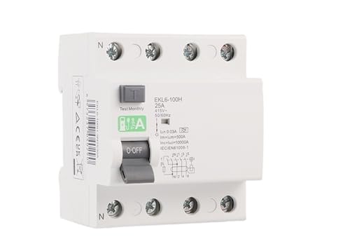 Typ A Elektromechanischer Fehlerstromschutzschalter 30ma 2 Pole10KA 3P+N 4P 40A DC 230V EKL6-100H(63A) von XWMSCLAK