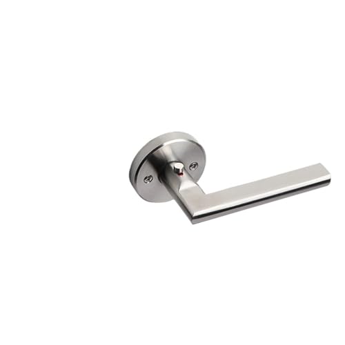 XWMSCLAK Edelstahl Badezimmer Keyless Türschloss Haushalt Holz Türgriff Schloss Indoor Schwarz Rot und Grün Anzeige Türgriff(Brushed silver) von XWMSCLAK