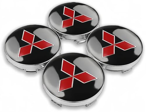XWSBUDE 4 Stück Auto Radnabenkappen, für Mitsubishi ASX Lancer L200 Pajero Outlander Eclipse Galant 56mm Dauerhaft Kratzfest Radnabenabdeckung Wasserdicht Staubdicht Reifen Felgen Zubehör von XWSBUDE