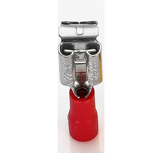 100 Stück L-förmige männlich-weibliche Drahtanschlussklemmen PBDD1.25/2/5.5-250 vorisolierte Verbindungsfedereinsatz-Crimp-Kabelklemme (Color : Red) von XWTOOL
