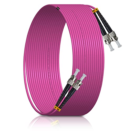 XWYWX 0.5M(2PCS) ST/UPC auf ST/UPC MM OM4 DX LSZH 3.0mm LWL Kabel Patchkabel, ST zu ST Multimode 50/125μm Duplex ST-ST Glasfaser Lichtwellenleiter Patchkabel Patch Cord-XTUTU421-0.5 von XWYWX