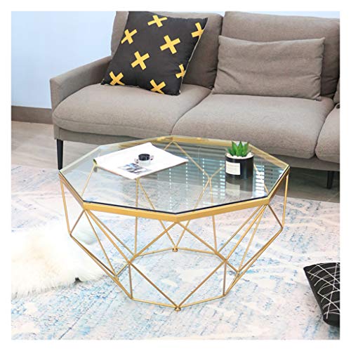 XWZJY Runder Beistelltisch Sofa Tisch Couchtisch Klarglas gehärtete Oberseite für Wohnzimmer mit Stabiler Metallbasis XWZJY Runder Beistelltisch Sofa Tisch Couchtisch Klarglas gehärtete Oberseite für Wohnzimmer mit Stabiler Metallbasis von XWZJY