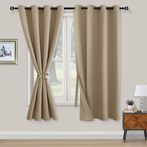 XWZO Blickdichte Vorhänge Verdunklungsvorhänge mit Ösen 2 Stücke Gardienen mit Raffhalter Lichtundurchlässige Vorhänge für Schlafzimmer,WonhzimmerBüro, 175x140 cm, Taupe XWZO Blickdichte Vorhänge Verdunklungsvorhänge mit Ösen 2 Stücke Gardienen mit Raffhalter Lichtundurchlässige Vorhänge für Schlafzimmer,WonhzimmerBüro, 175x140 cm, Taupe von XWZO