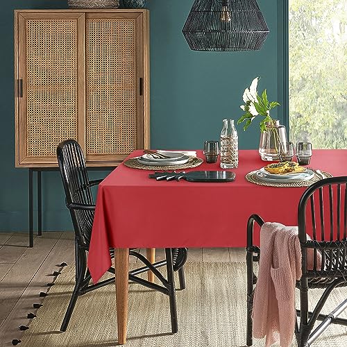 XWZO Tischdecke Abwaschbar, Tischdecke Rot, Fleckschutz Abwischbare Tischwäsche, Outdoor Tischdecken für Küche Party, 130 x 260 cm, 1 Stück von XWZO