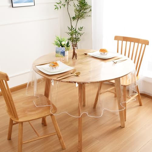 XWZO Tischdecke Transparent Wasserdicht Abwaschbar 0.1mm Tischfolie PVC Tischtuch Folie Durchsichtig für Küche Outdoor Fettdicht Tischschutz Rund 130cm XWZO Tischdecke Transparent Wasserdicht Abwaschbar 0.1mm Tischfolie PVC Tischtuch Folie Durchsichtig für Küche Outdoor Fettdicht Tischschutz Rund 130cm von XWZO