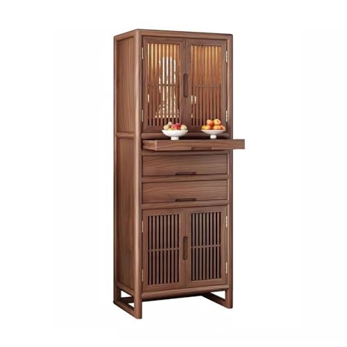 XXAD553TY Altartisch Durchbrochener Doppeltür-Opferschrank aus schwarzem Walnussholz, chinesischer Zen-Räucheropfertisch Meditationstisch von XXAD553TY