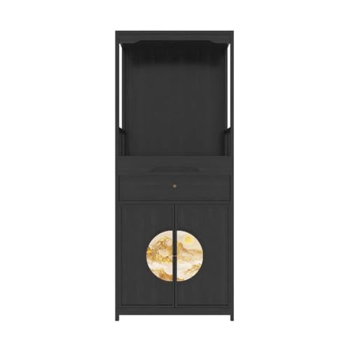 XXAD553TY Altartisch Neuer Weihrauch-Tributschrank aus Walnussholz im chinesischen Stil, Meditations-Buddha-Nischenschrank Meditationstisch(Schwarz) von XXAD553TY