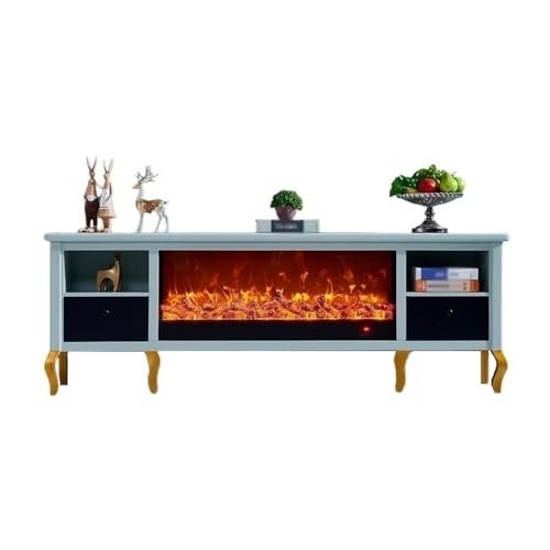 XXAD553TY Kamin 78,7-Zoll-TV-Ständer mit Kamin for das Wohnzimmer, Entertainment-Center mit elektrischem LED-Kamin, Schubladen und Regalen Elektrischer Kamin von XXAD553TY