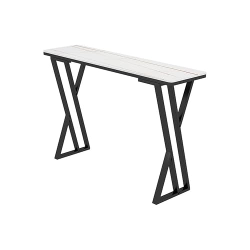 XXAD553TY Thekenbar Weißer Steinplattenmarmor Schmaler Stehtisch Home Balkon Lange Streifen Wohnzimmer Trennwand Hoher Kneipentisch Bistrotisch(160 * 40 * 105cm) von XXAD553TY