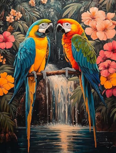 Blume Diamond Painting Erwachsene, 5D Diamond Painting Vogel Diamanten Malerei Kinder Anfänger DIY Vollbohrer Mosaikherstellung Stickerei Kreuzstich Bilder Set, Home Wand Deko Geschenke 35x50cm a1-30 von XXDBBDOU