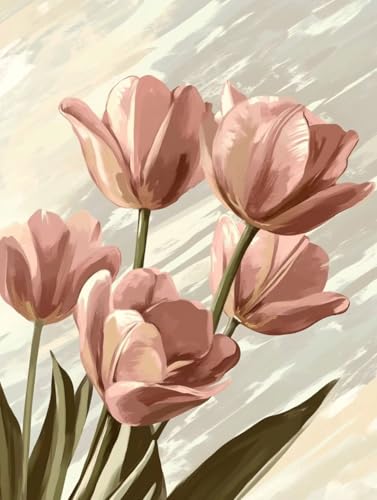 Blume Diamond Painting Tulpe Diamond Painting Erwachsene Kinder DIY 5D Vollbohrer Kristall Stickerei Kreuzstich Diamanten Malerei Bilder Bastelset, Zimmer Deko Wohnzimmer Geschenke 40x55cm 5c-22B von XXDBBDOU