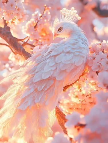 Blume Diamond Painting Vogel Diamond Painting Erwachsene Kinder DIY 5D Vollbohrer Kristall Stickerei Kreuzstich Diamanten Malerei Bilder Bastelset, Zimmer Deko Wohnzimmer Geschenke 50x70cm 5g-7R von XXDBBDOU