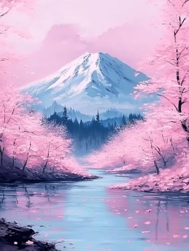 Japan Diamond Painting Erwachsene, 5D Diamond Painting Vulkan Fuji Diamanten Malerei Kinder Anfänger DIY Vollbohrer Stickerei Kreuzstich Bilder Set, Home Wand Deko Wohnzimmer Geschenke 30x40cm w1-21F von XXDBBDOU