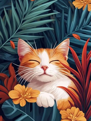 Katze Diamond Painting Tier Diamond Painting Erwachsene Kinder DIY Vollbohrer Kristall Stickerei Kreuzstich Bilder Bastelset Diamanten Malerei Anfänger, Zimmer Deko Wohnzimmer Geschenke 35x50cm 5x-7Q Katze Diamond Painting Tier Diamond Painting Erwachsene Kinder DIY Vollbohrer Kristall Stickerei Kreuzstich Bilder Bastelset Diamanten Malerei Anfänger, Zimmer Deko Wohnzimmer Geschenke 35x50cm 5x-7Q von XXDBBDOU