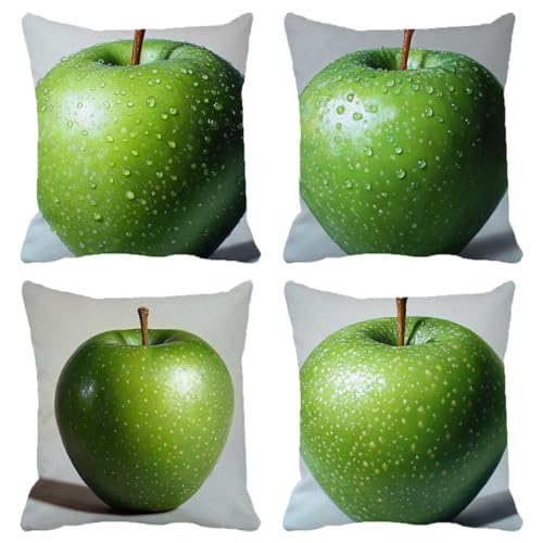 Kissenbezug 40x40 cm 4er Set Pflanze Outdoor Kissen Wetterfest Weiche Quadrat Dekokissen Grün Mit Unsichtbarem Reißverschluss für Sofa, Schlafzimmer, Wohnzimmer Heim Deko Geschenks (Model-411) von XXDBBDOU