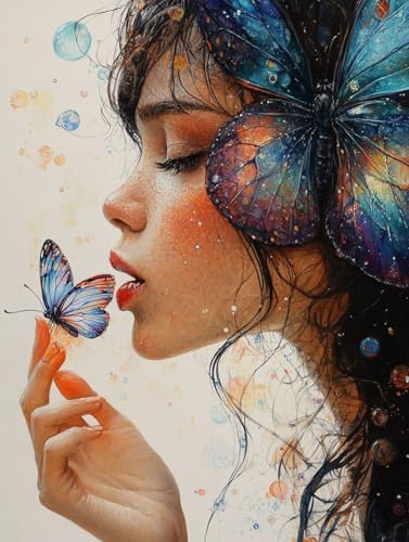 Schmetterling Diamond Painting Erwachsene, Diamond Painting Frauen Diamanten Malerei Kinder Anfänger DIY Vollbohrer Stickerei Kreuzstich Bilder Set, Home Wand Deko Wohnzimmer Geschenke 35x50cm k1-84 Schmetterling Diamond Painting Erwachsene, Diamond Painting Frauen Diamanten Malerei Kinder Anfänger DIY Vollbohrer Stickerei Kreuzstich Bilder Set, Home Wand Deko Wohnzimmer Geschenke 35x50cm k1-84 von XXDBBDOU