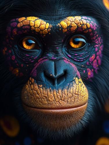 Tier Diamond Painting Erwachsene, 5D Diamond Painting Gorillas Diamanten Malerei Kinder Anfänger DIY Vollbohrer Mosaikherstellung Stickerei Kreuzstich Bilder, Home Wand Deko Geschenke 80x110cm a1-244 von XXDBBDOU