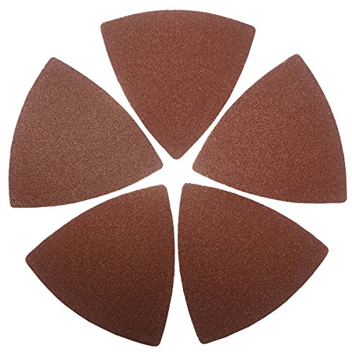 xxgo 3–1/20,3 cm Dreikant Haken & Schleife Schleifmittel Multitool Schleifpapier für Holz Schleifen 120 Grit - 60 Pcs rotbraun von XXGO