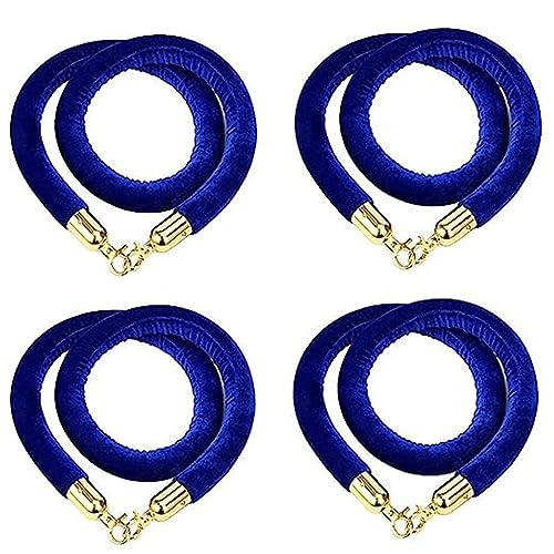 Abspannseil, 4 Stück Warteschlangenseile aus Samt, 1,5 m langes Hängeseil zur Kontrolle der Menschenmenge, VIP-Trennseil, passend for Kinos, Restaurants, Hotels, Party-Event-Dekoration, Pink(Blue) von XXHNBF