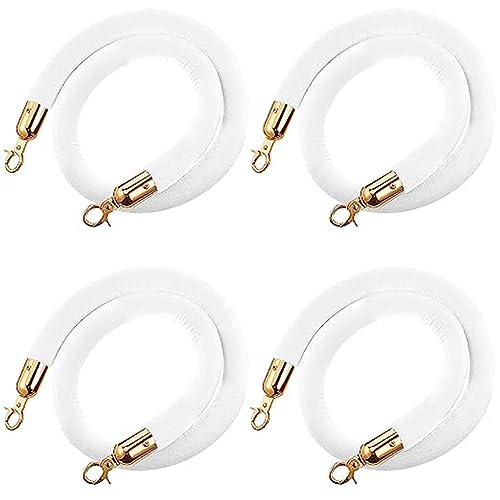 Abspannseil, 4 Stück Warteschlangenseile aus Samt, 1,5 m langes Hängeseil zur Kontrolle der Menschenmenge, VIP-Trennseil, passend for Kinos, Restaurants, Hotels, Party-Event-Dekoration, Pink(White) von XXHNBF
