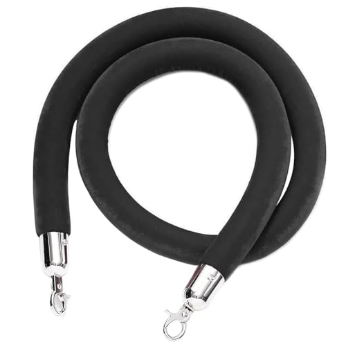 Abspannseil, Dickes VIP-Samt-Stangen-Absperrseil for die Kontrolle von Menschenmengen in Hotels, Krankenhäusern und Banken(Black,1.2m/4ft/47in) von XXHNBF