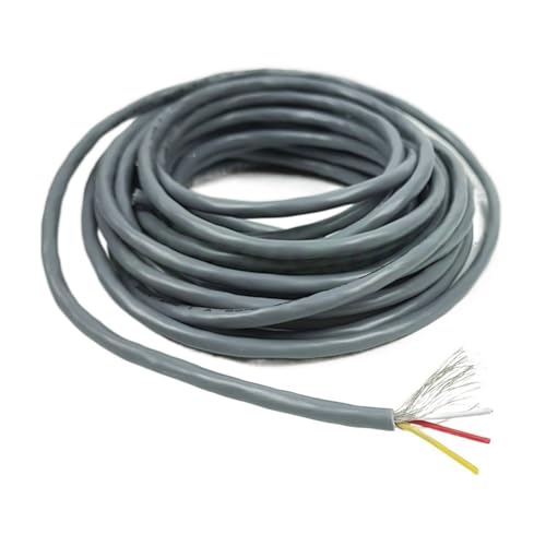 Aufgerolltes Verlängerungskabel, 2547 28AWG 2 3 4 5 Core .1 K Abgeschirmtes Audiosignalkabel 20 Meter Multicolor(3-Cores Grey) von XXHNBF