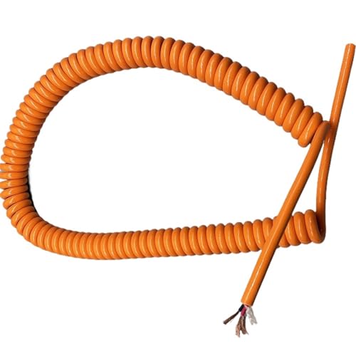 Aufgerolltes Verlängerungskabel, 3-adriges 17AWG Federstromkabel LED Teleskopkabel Ölbeständig Sauerstofffreies Kupfer Elektrische Gerätekabel Spiralverlängerung(Stretch 6 Meter) von XXHNBF