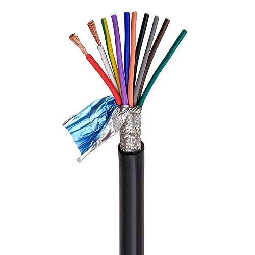 Aufgerolltes Verlängerungskabel, Doppelschichtiges geschirmtes Kabelpaket mit mehreren Adern 18-26 AWG 2-24 Kerne reines Kupfer PVC-Mantel(10cores,24AWG 0,2mm 10meter) von XXHNBF