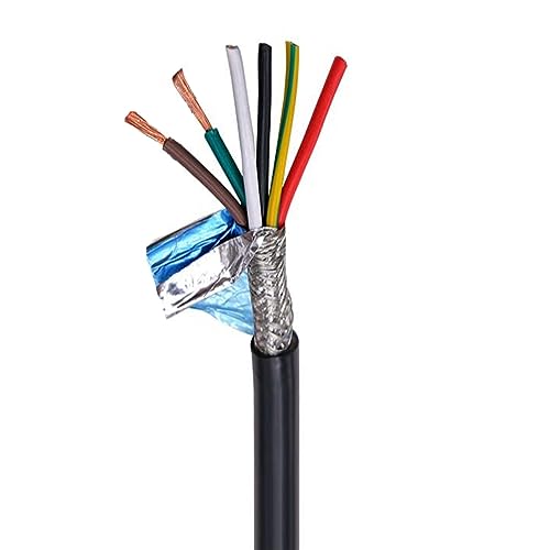 Aufgerolltes Verlängerungskabel, Doppelschichtiges geschirmtes Kabelpaket mit mehreren Adern 18-26 AWG 2-24 Kerne reines Kupfer PVC-Mantel(6cores,22AWG 0,3mm 5Meter) von XXHNBF