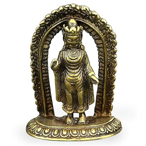 Buddha-Statue, 1 Stück Kleiner Kupfer tibetisch nepalesischer kleiner Kupferbuddha, Antik Bronze tibetischer Buddha von XXHNBF