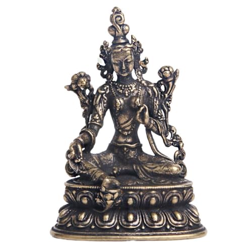 Buddha-Statue, 1 Stück Messing Grüne Tara Buddha Statue Ornamente, tibetisch-buddhistische Tempel/Zuhause/Büro Statue Dekoration von XXHNBF