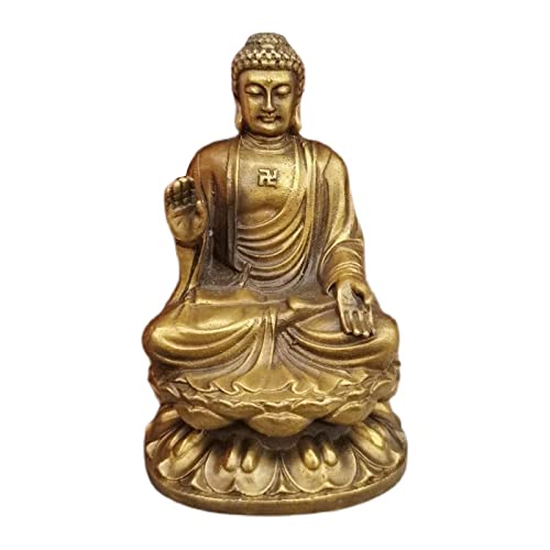 Buddha-Statue, Imitation Messing Shakyamuni Antikes und altes Buddha Kleines Ornament von XXHNBF