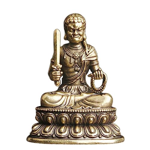 Buddha-Statue, Retro-Buddha-Statue aus Messing, Tischdekoration, religiöse Anbetungsstatue, Kunsthandwerkssammlung, 1 Stück von XXHNBF